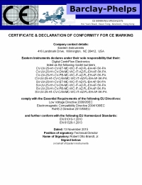 CentriFlow CE Certificate of Conformance